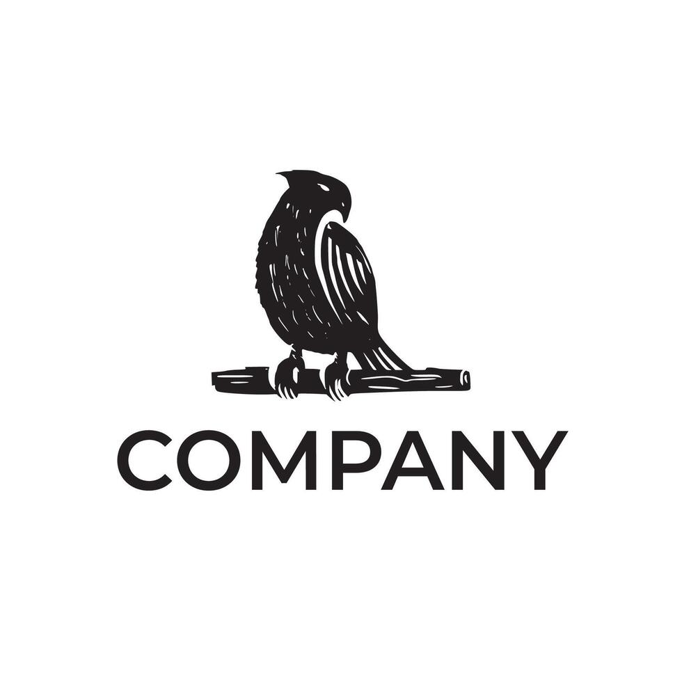 falcão pássaro silhueta ilustração marca logotipo vetor