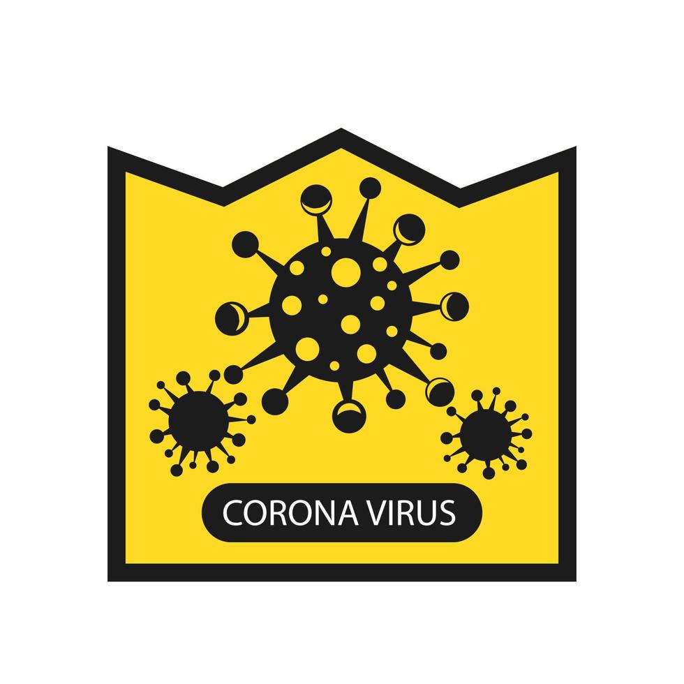 ícone do infográfico de coronavírus. o agente causador de uma infecção respiratória. cartaz de pandemia de bactérias. logotipo sinal isolado fundo branco. vetor