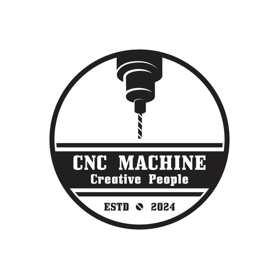 cnc torno máquina logotipo computador numérico ao controle moderno 3d corte tecnologia Projeto fabricação indústria corte. isto logotipo é ideal para cnc corte máquinas, marcenaria indústria, e semelhante. vetor