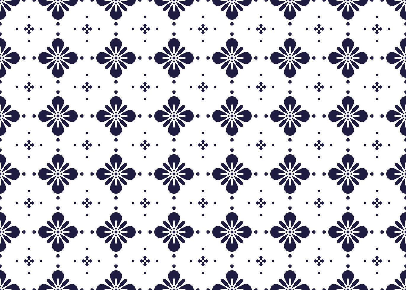 símbolo geométrico Sombrio azul flores em branco fundo desatado tecido étnico padronizar para pano tapete papel de parede invólucro etc. vetor