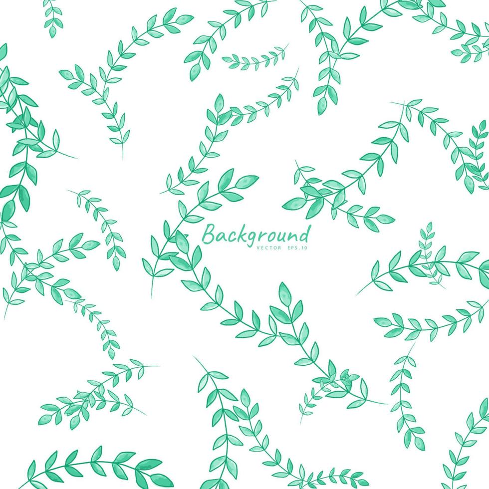 costura padrão de folhas verdes tropicais isoladas no fundo branco. elementos de design floral. convites de casamento, cartões, blogs, cartazes. vetor - ilustração