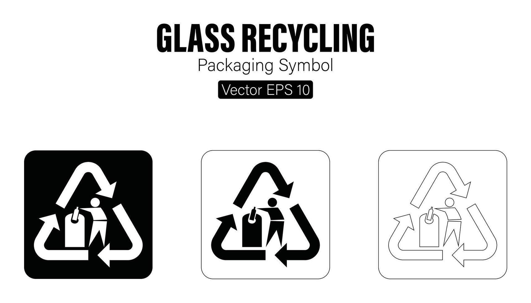 tidyman vidro reciclando embalagem símbolo vetor