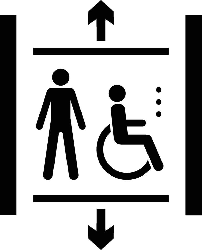 acessível elevador ou lift iso símbolo vetor