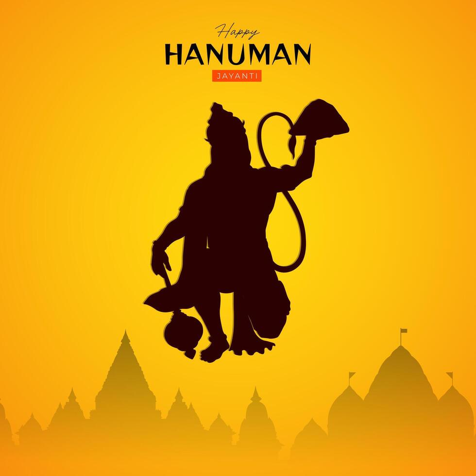 feliz Hanuman Jayanti social meios de comunicação postar a festival do Índia vetor