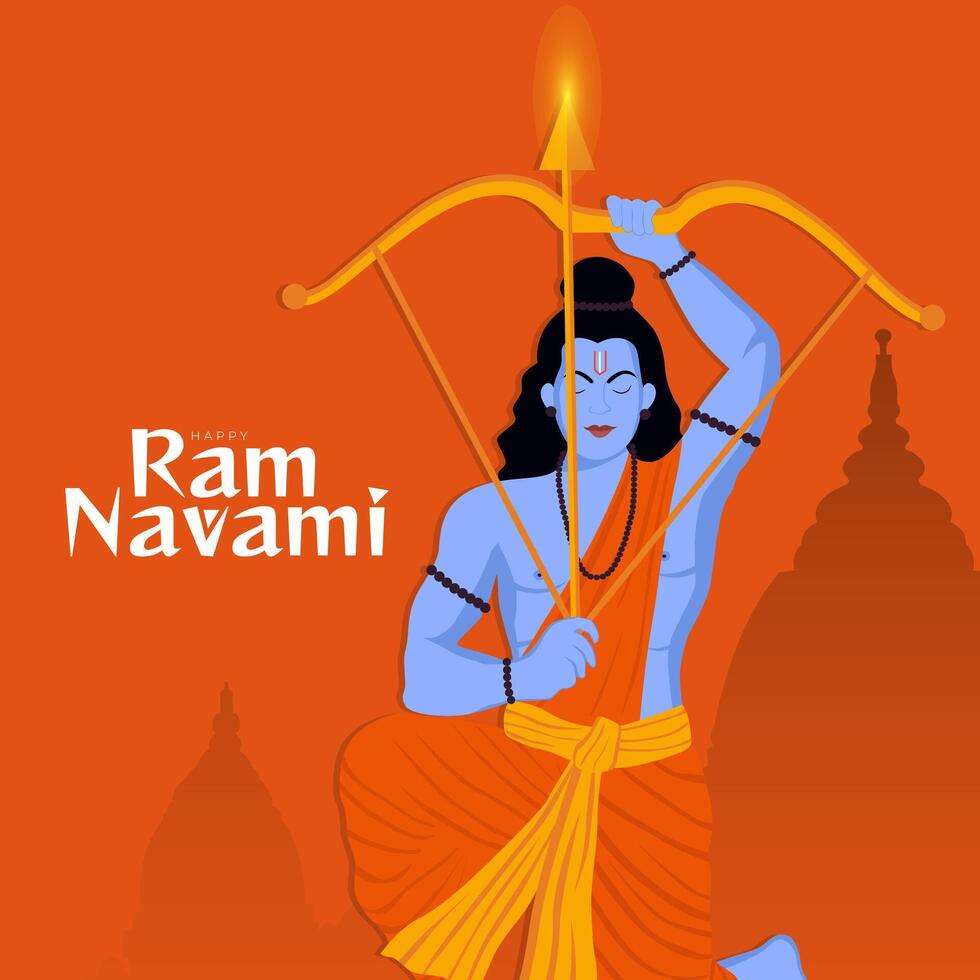 feliz ram navami festival da índia postagem de mídia social vetor