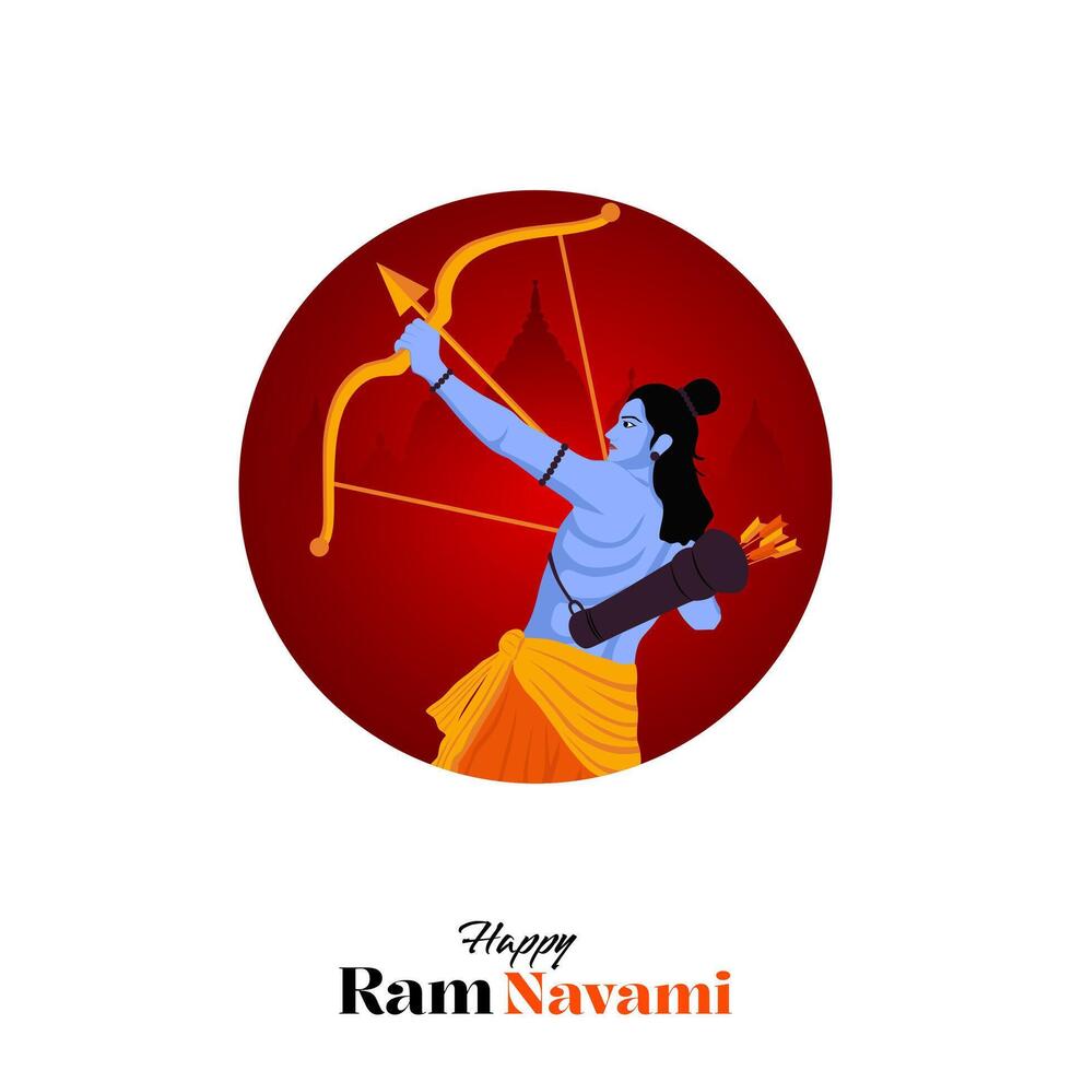 feliz ram navami festival da índia postagem de mídia social vetor