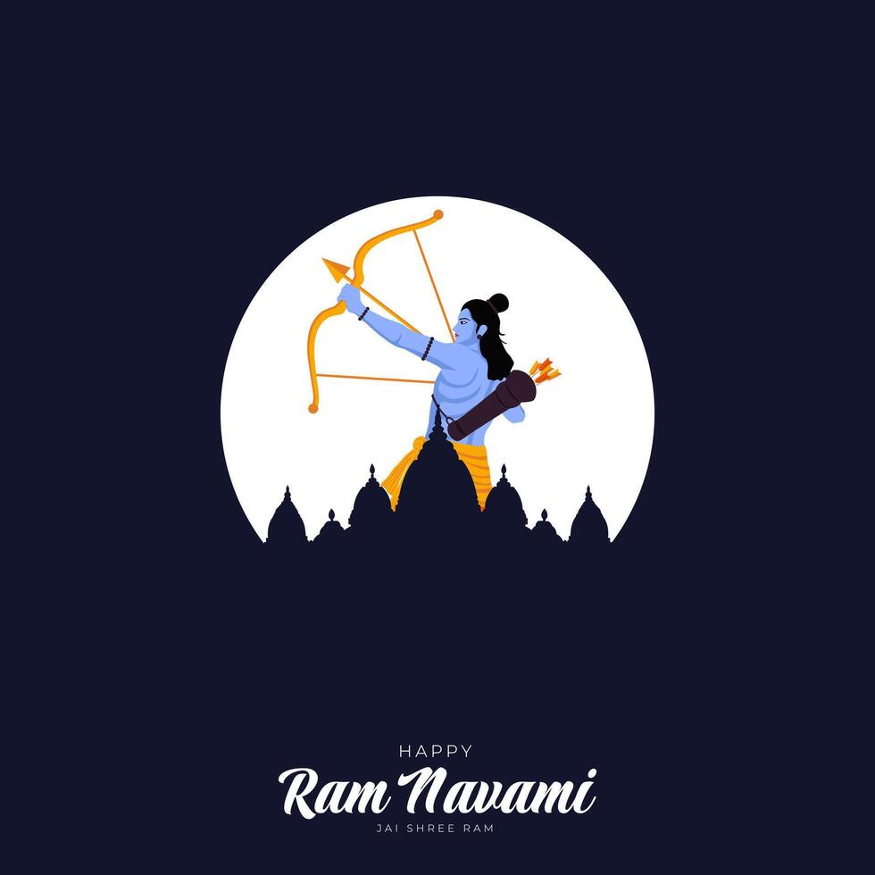 feliz ram navami festival da índia postagem de mídia social vetor