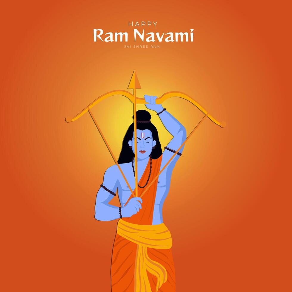 feliz ram navami festival da índia postagem de mídia social vetor