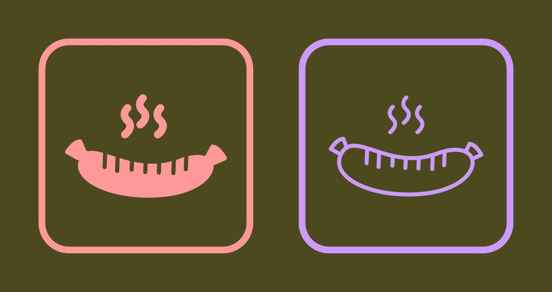 quente linguiça ícone vetor