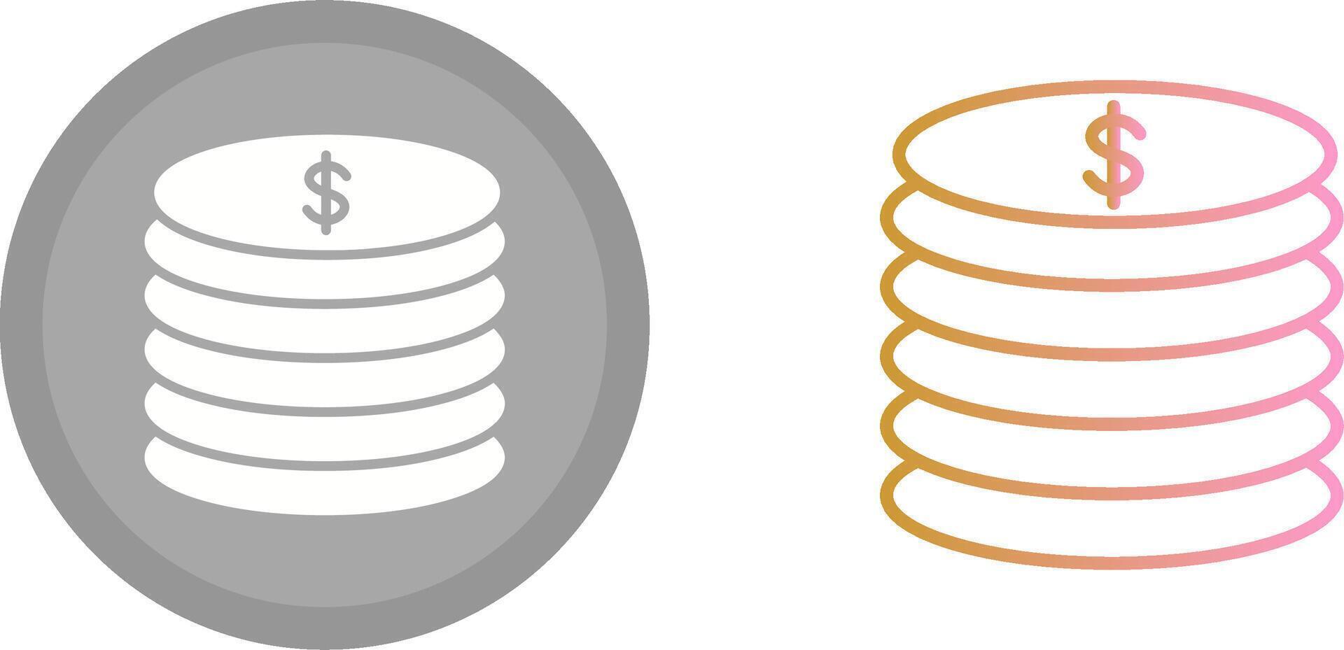 ícone de pilha de moedas vetor
