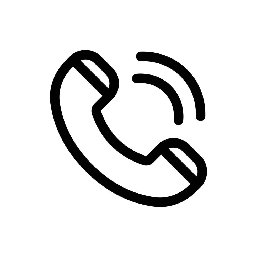 simples Telefone linha ícone isolado em uma branco fundo vetor