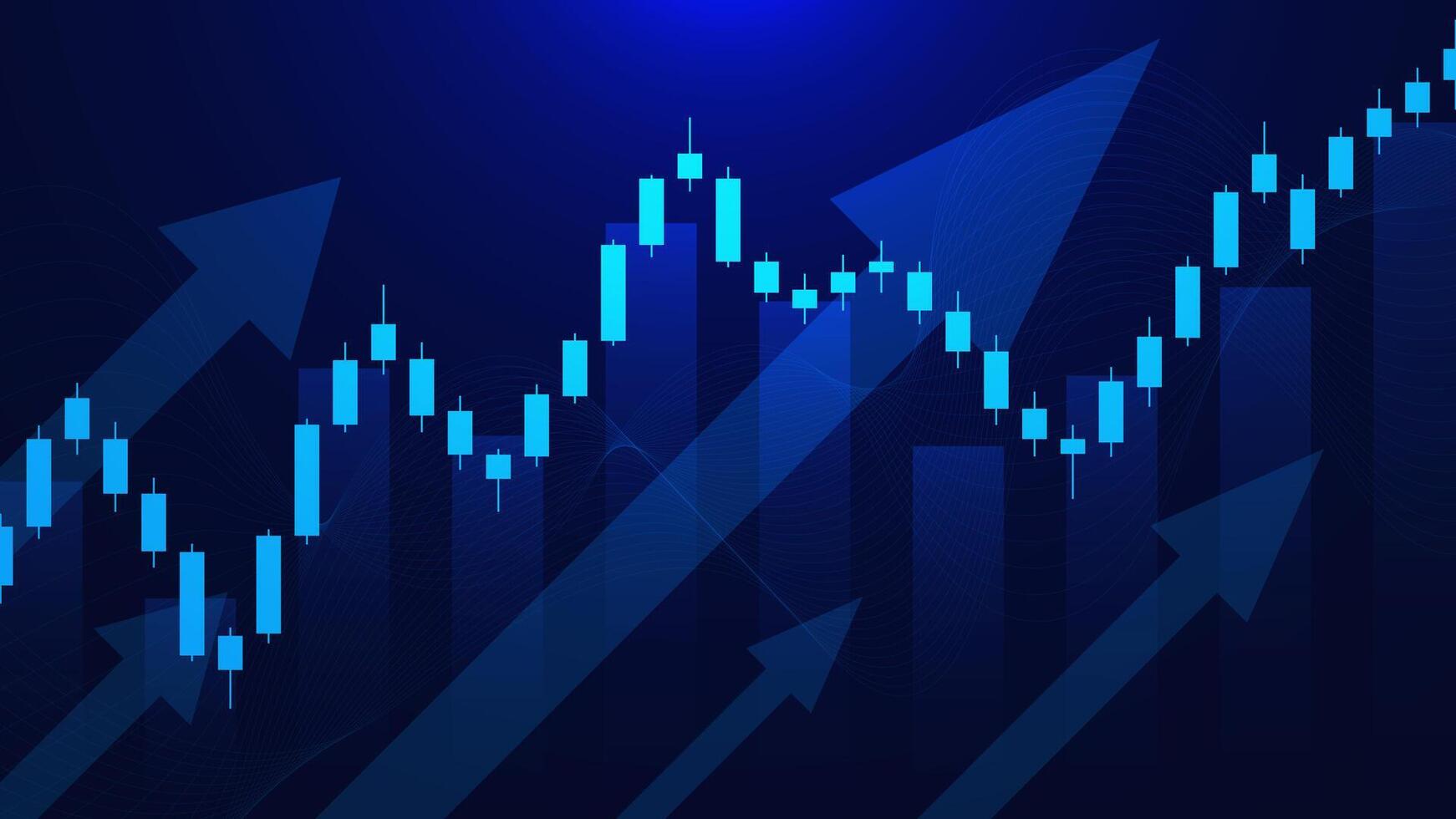 castiçal gráfico com acima Setas; flechas. o negócio investimento gráfico, financeiro relatório, estoque mercado e forex negociação vetor