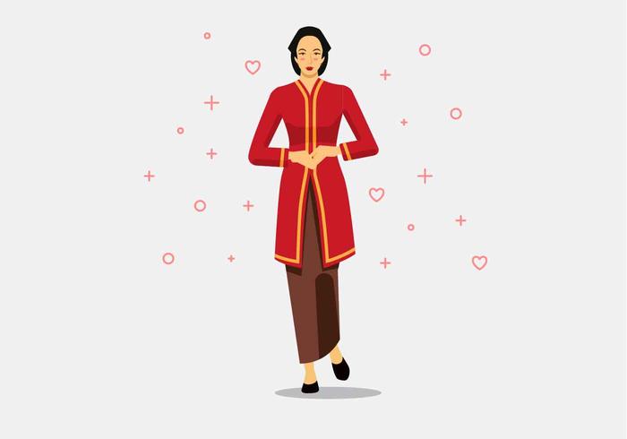 Ilustração em vetor Kebaya Kartini