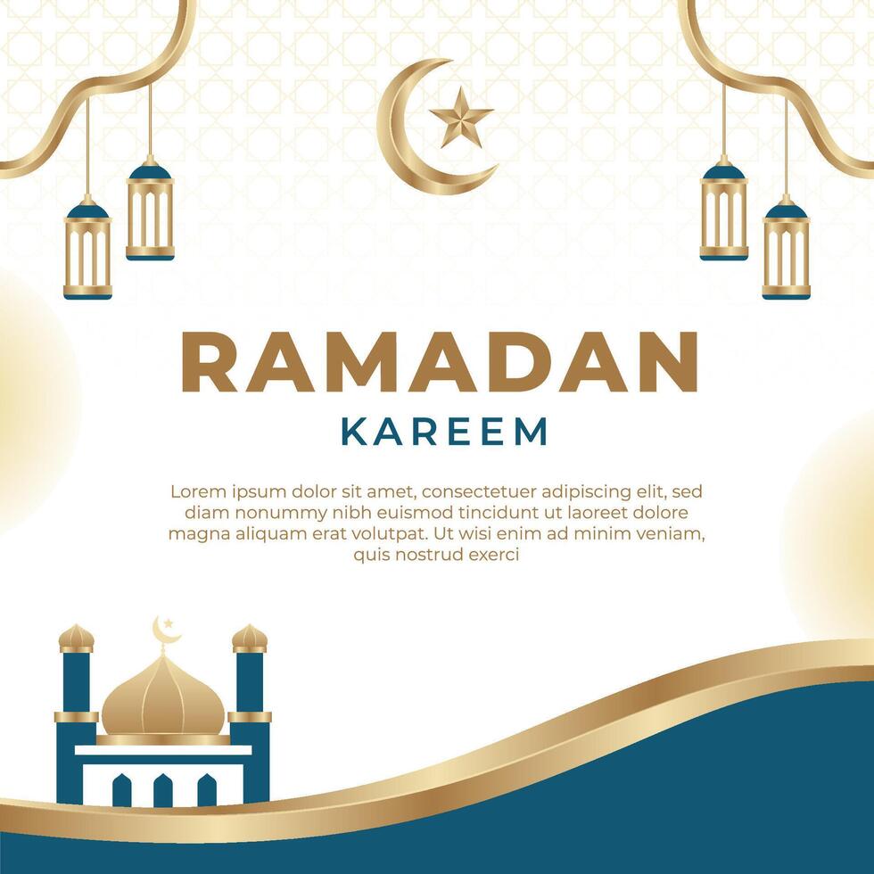 Ramadã kareem islâmico bandeira fundo vetor