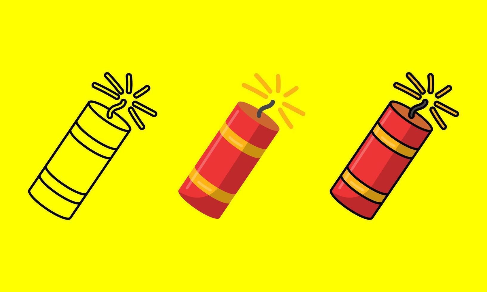 fogos de artifício ilustração esboço e colori isolado com amarelo fundo vetor