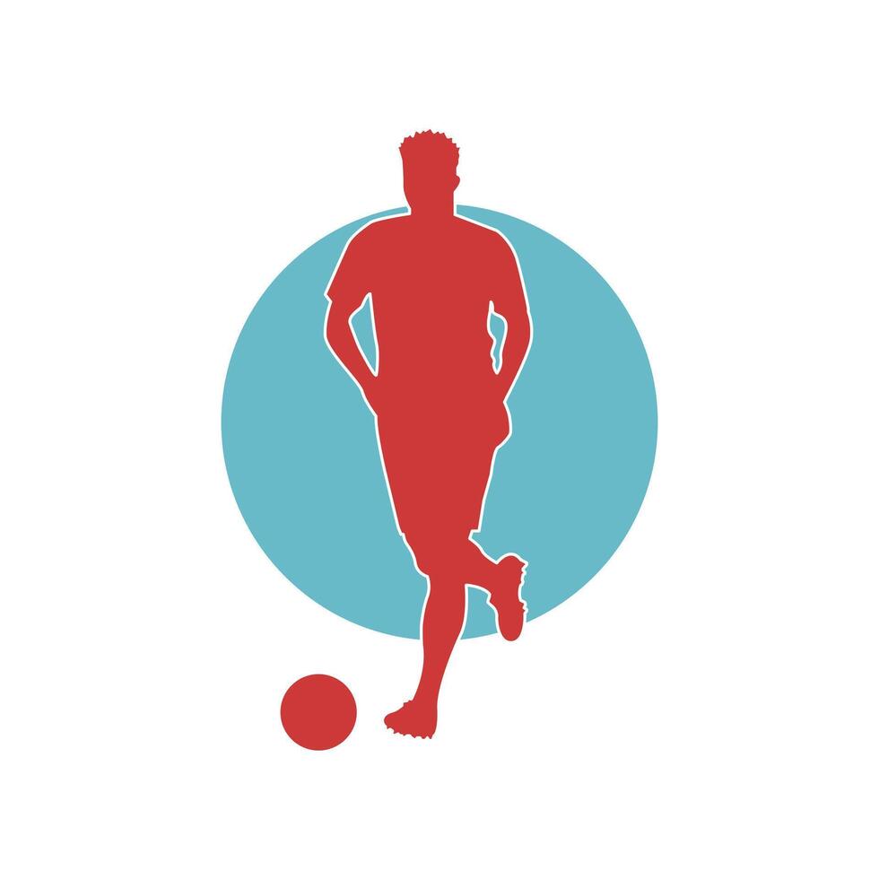 futebol jogador silhueta ilustração vetor