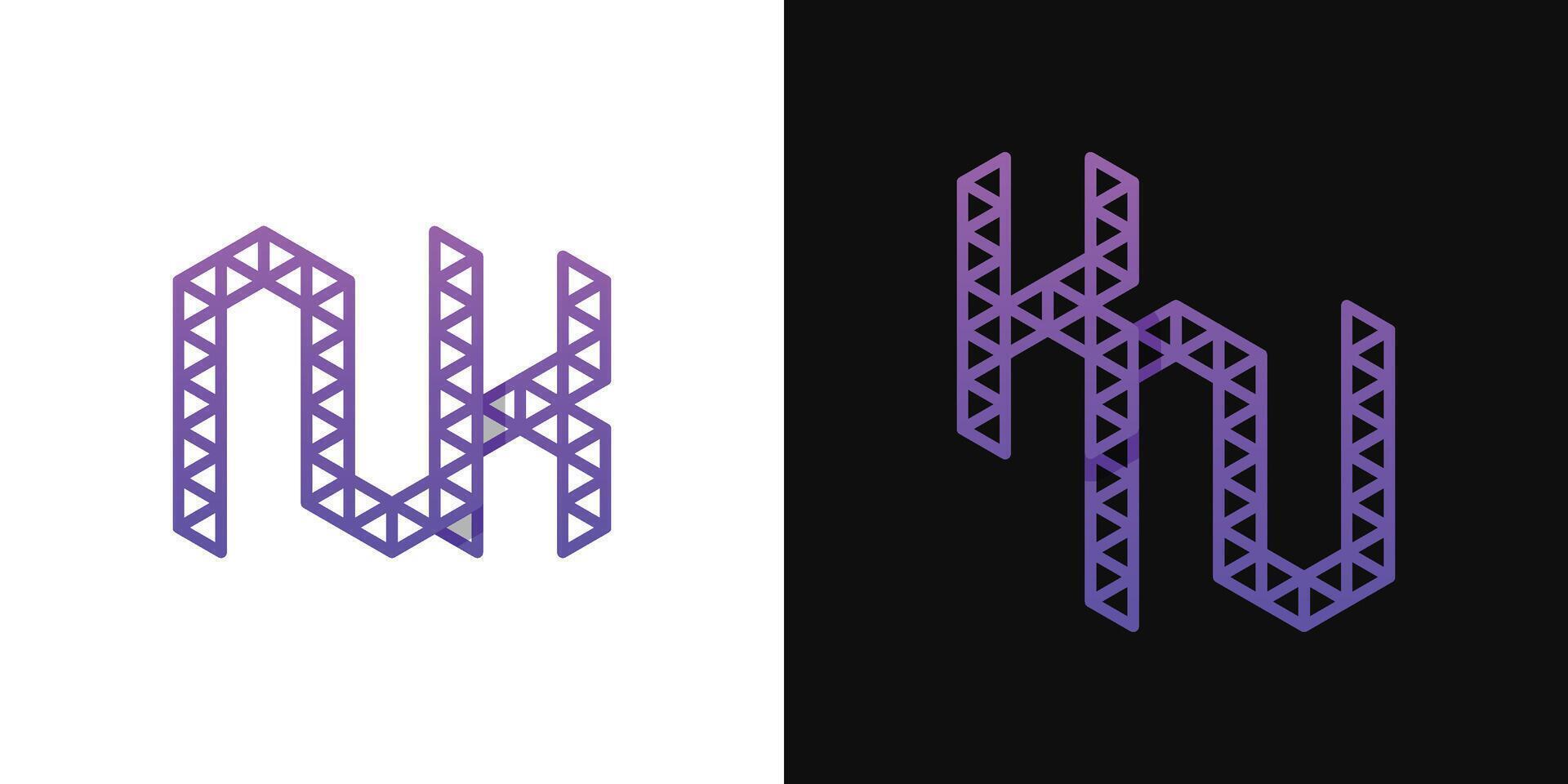 cartas kn e nk polígono logotipo, adequado para o negócio relacionado para polígono com kn ou nk iniciais vetor