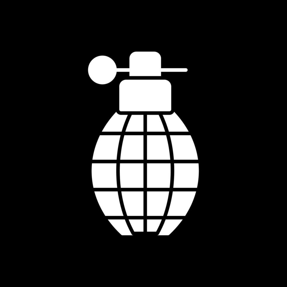 Grenade glifo invertido ícone vetor