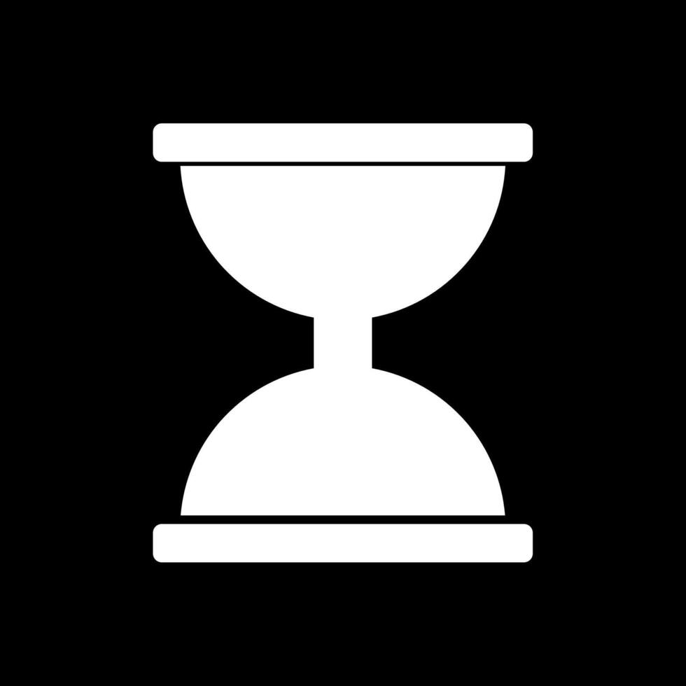 ícone invertido de glifo de ampulheta vetor