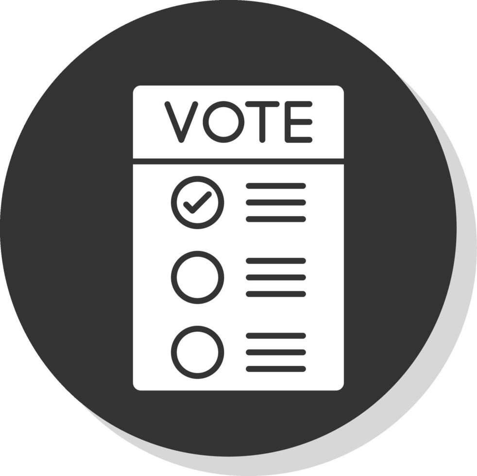 número do voto glifo cinzento círculo ícone vetor