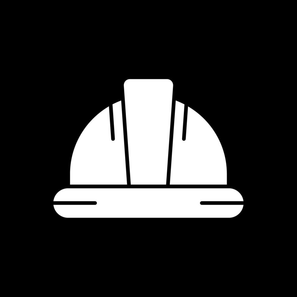 ícone invertido de glifo de capacete vetor