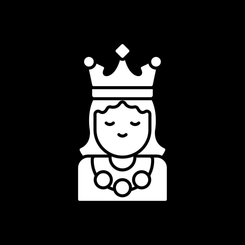 Princesa glifo invertido ícone vetor