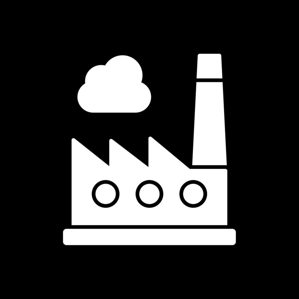 ícone invertido de glifo de fábrica vetor