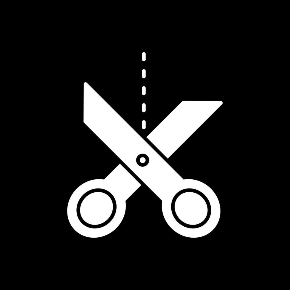 ícone invertido de glifo de tesoura vetor
