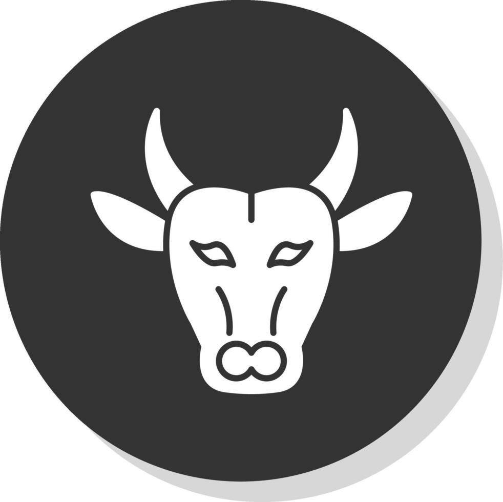 búfalo glifo cinzento círculo ícone vetor