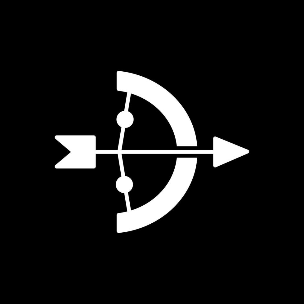 ícone invertido de glifo de arco e flecha vetor