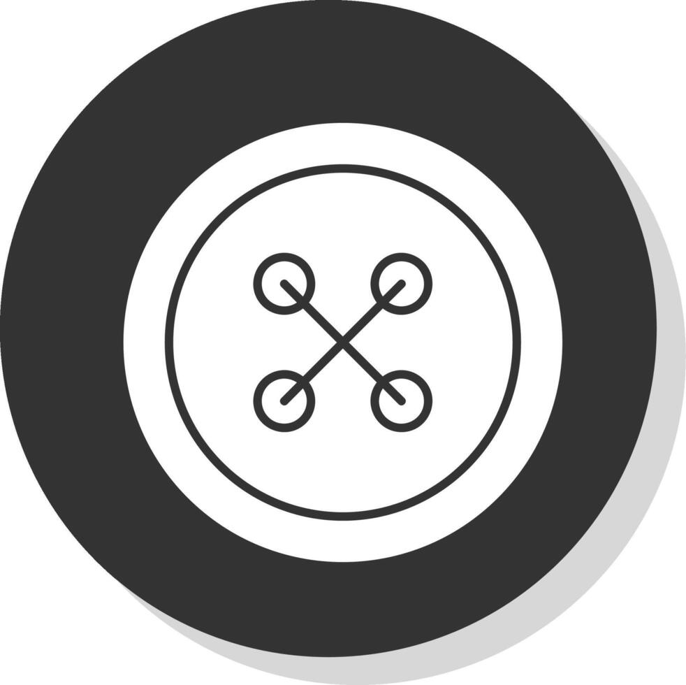 pano botão glifo cinzento círculo ícone vetor