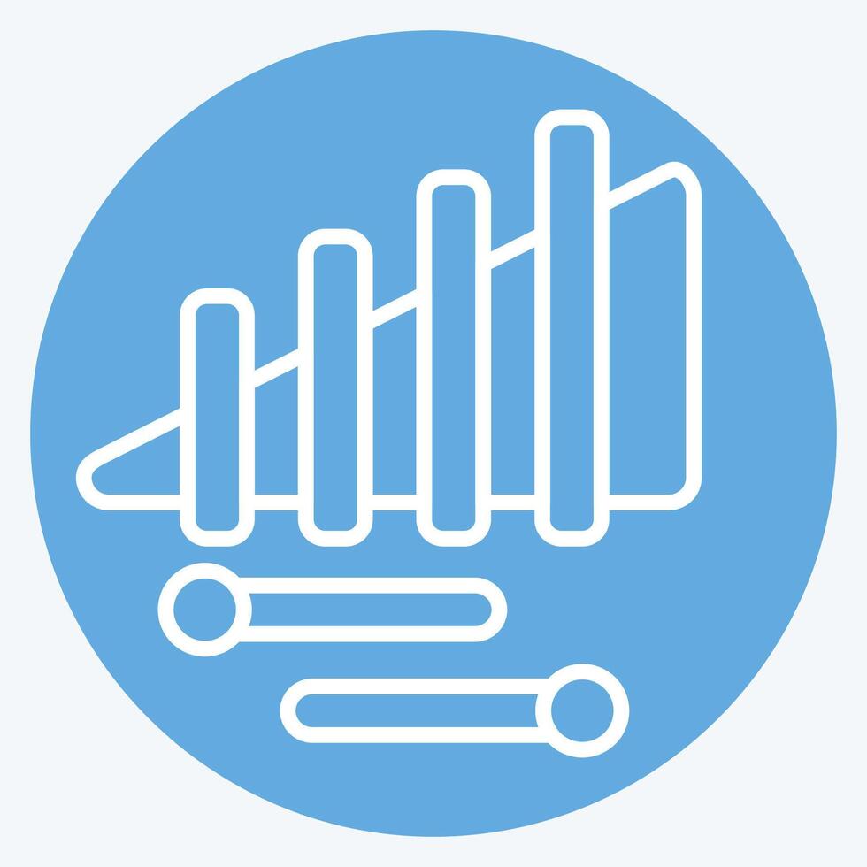 ícone xilofone. relacionado para parada símbolo. azul olhos estilo. simples Projeto ilustração vetor