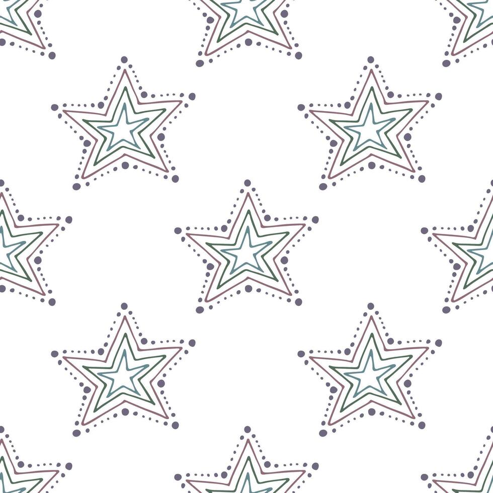 desatado padronizar com fofa estrelas rabisco para decorativo imprimir, invólucro papel, cumprimento cartões, papel de parede e tecido vetor