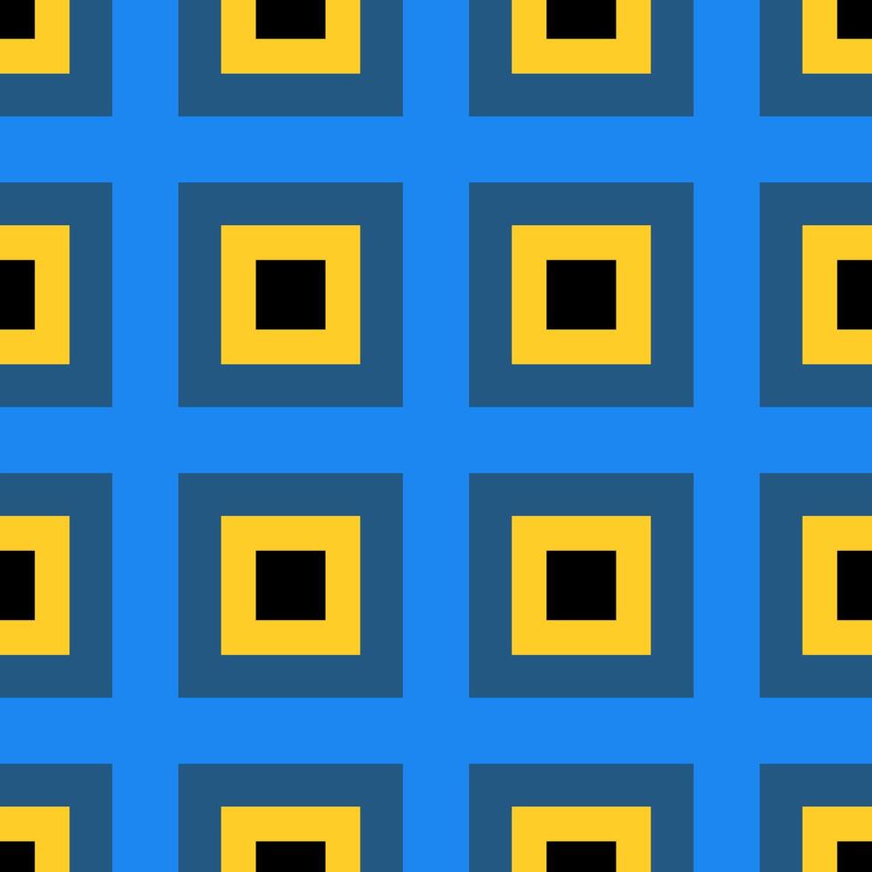 brutalismo abstrato padronizar com simples geométrico formas quadrado. azul, Preto e amarelo. plano ilustração. vetor