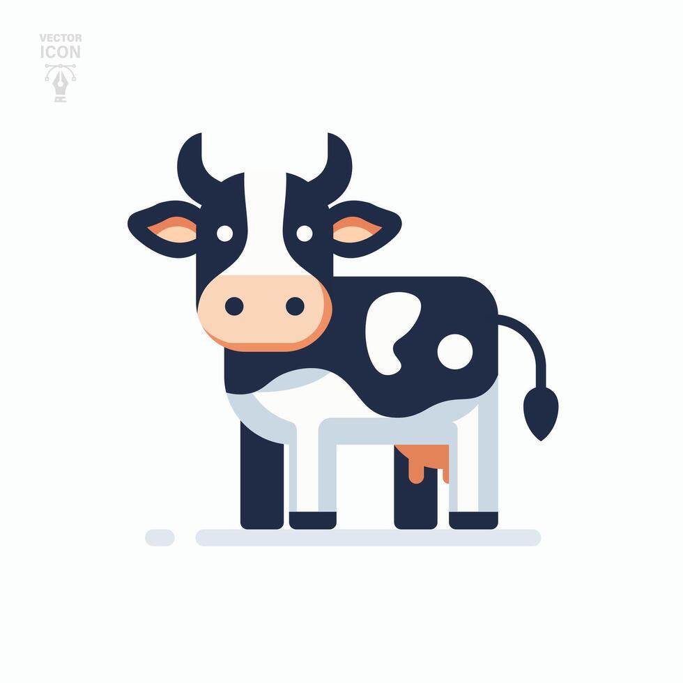 vaca ícone, agricultura agricultura conceito. isolado ilustração vetor