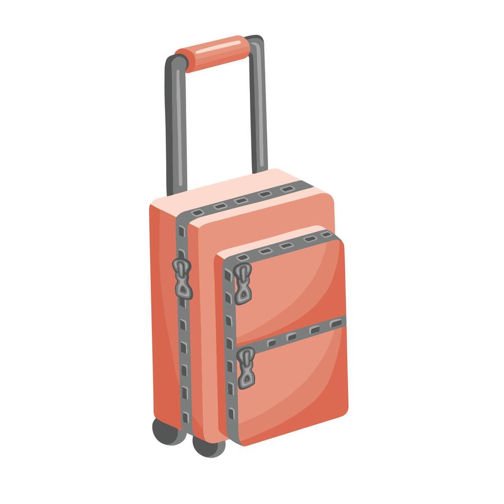 isolado viagem bolsa, bagagem mala de viagem dentro cor desenho animado estilo. ilustração vetor