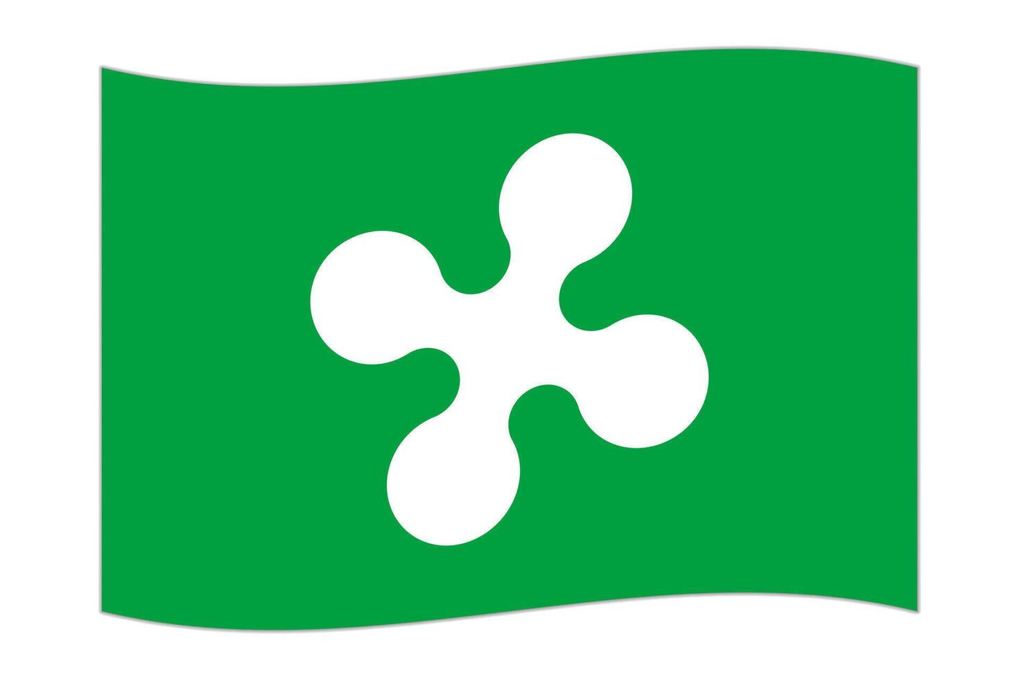 acenando bandeira do Lombardia região, administrativo divisão do Itália. ilustração. vetor