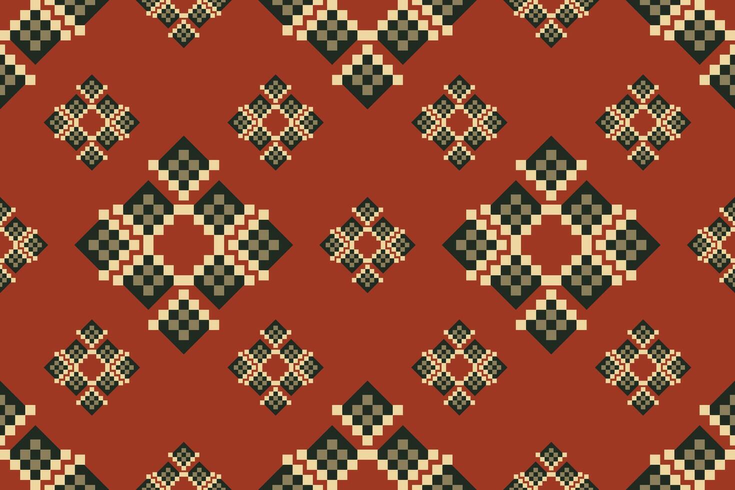 navajo tribal desatado padronizar. nativo americano ornamento. étnico sul ocidental decoração estilo. boho geométrico ornamento. pixel desatado padronizar. mexicano cobertor, tapete. tecido tapete ilustração. vetor