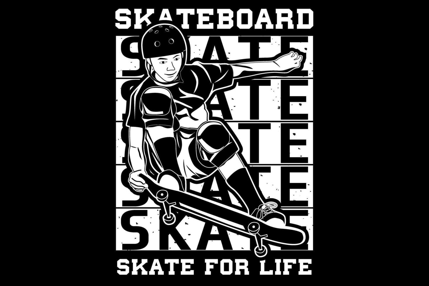 silhueta de design de skate skate para a vida vetor