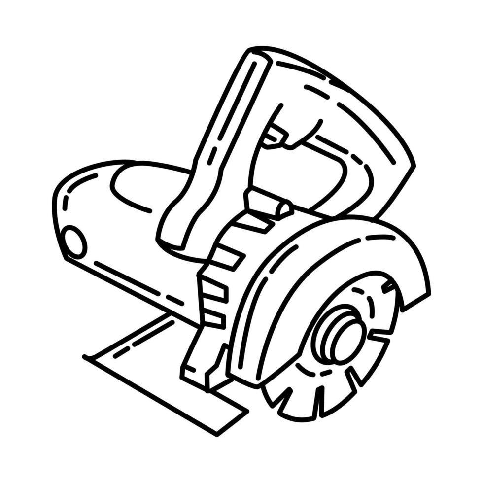 vetor de ícone de máquina de corte de cerâmica. doodle desenhado à mão ou estilo de ícone de contorno