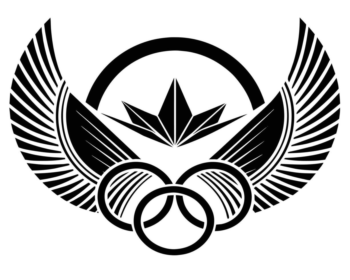 Preto asa logotipo símbolo ilustração vetor