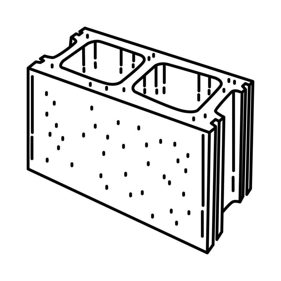 ícone do bloco de concreto. doodle desenhado à mão ou estilo de ícone de contorno vetor