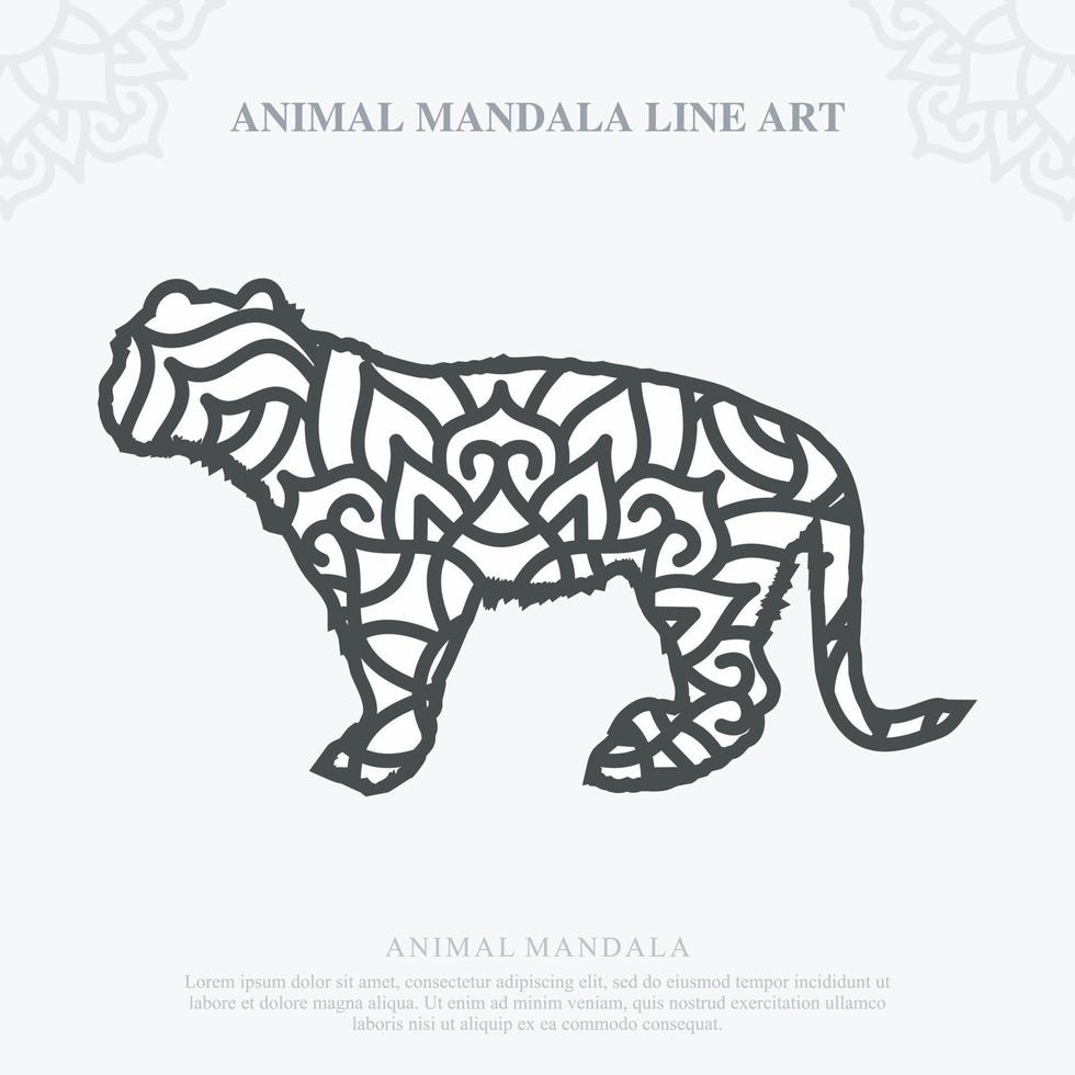 mandala animal. elementos decorativos vintage. padrão oriental, ilustração vetorial. vetor