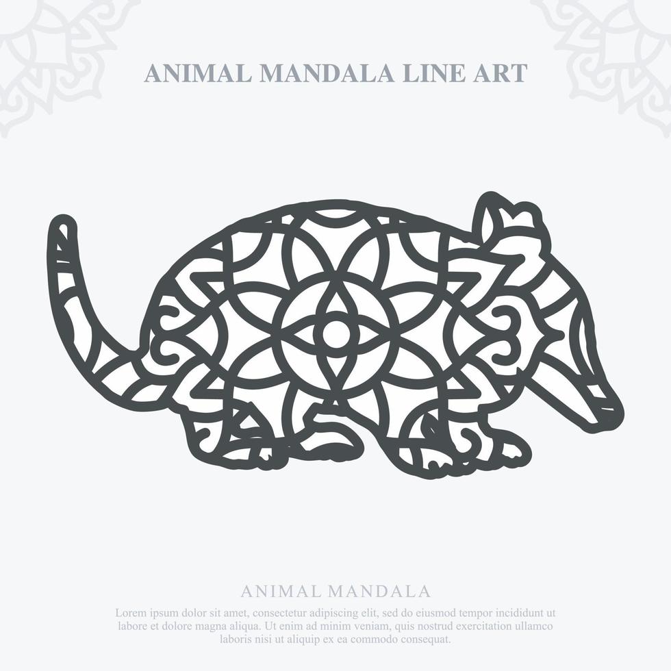 mandala animal. elementos decorativos vintage. padrão oriental, ilustração vetorial. vetor