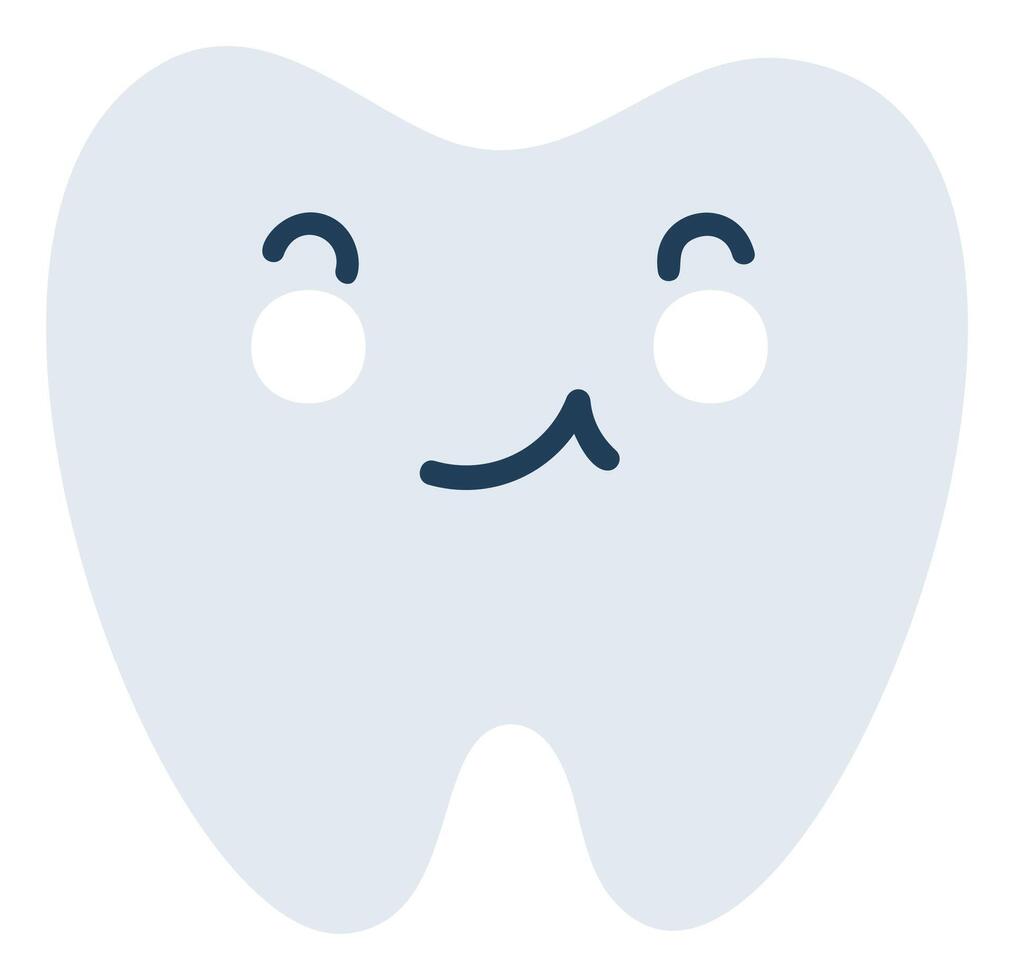 cinzento tímido dente emoji ícone. fofa dente personagem. objeto remédio símbolo plano arte. desenho animado elemento para dental clínica projeto, poster vetor