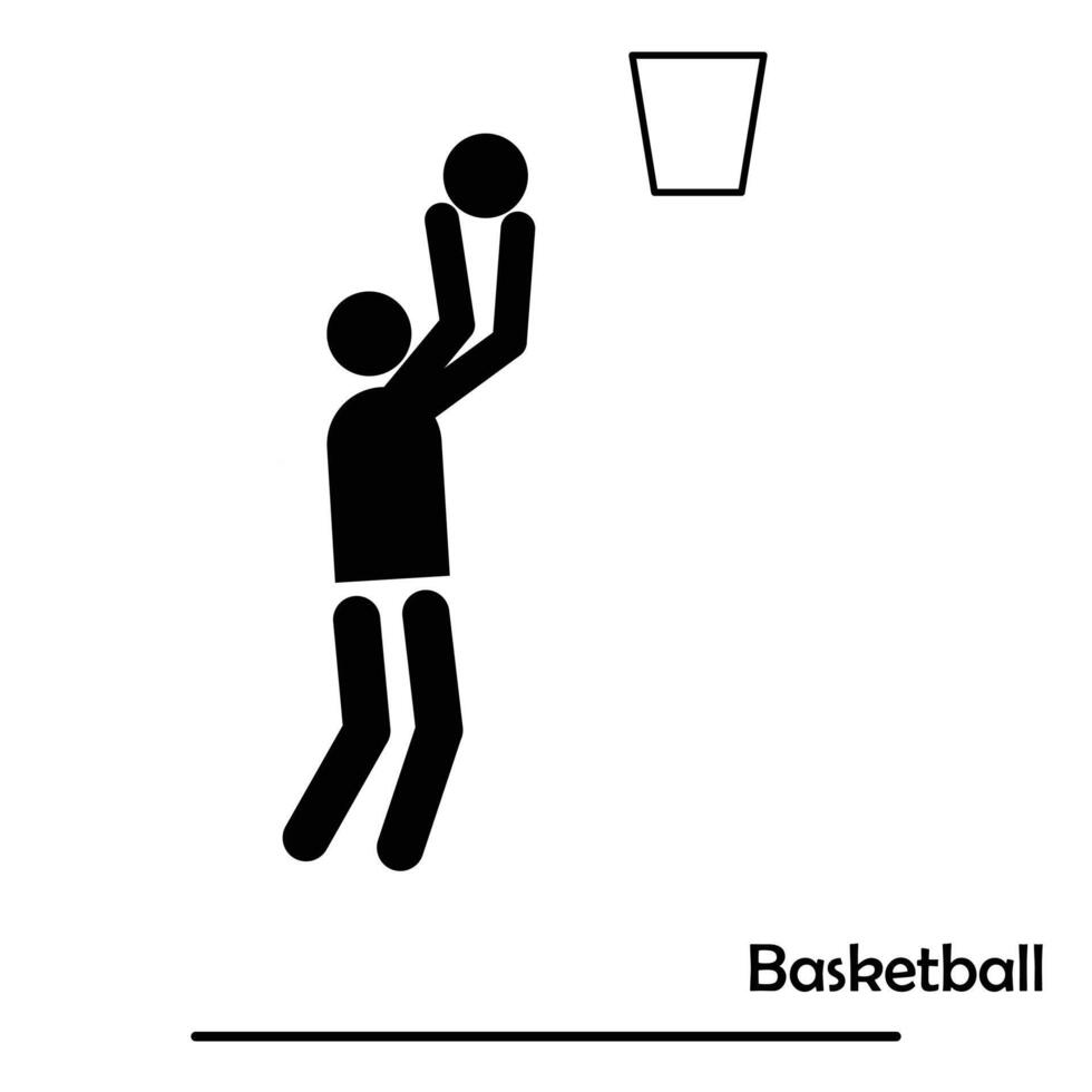 basquetebol plano Preto ícone isolado em branco fundo vetor