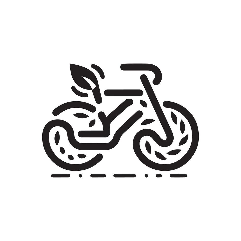 minimalista bicicleta logotipo em uma branco fundo vetor