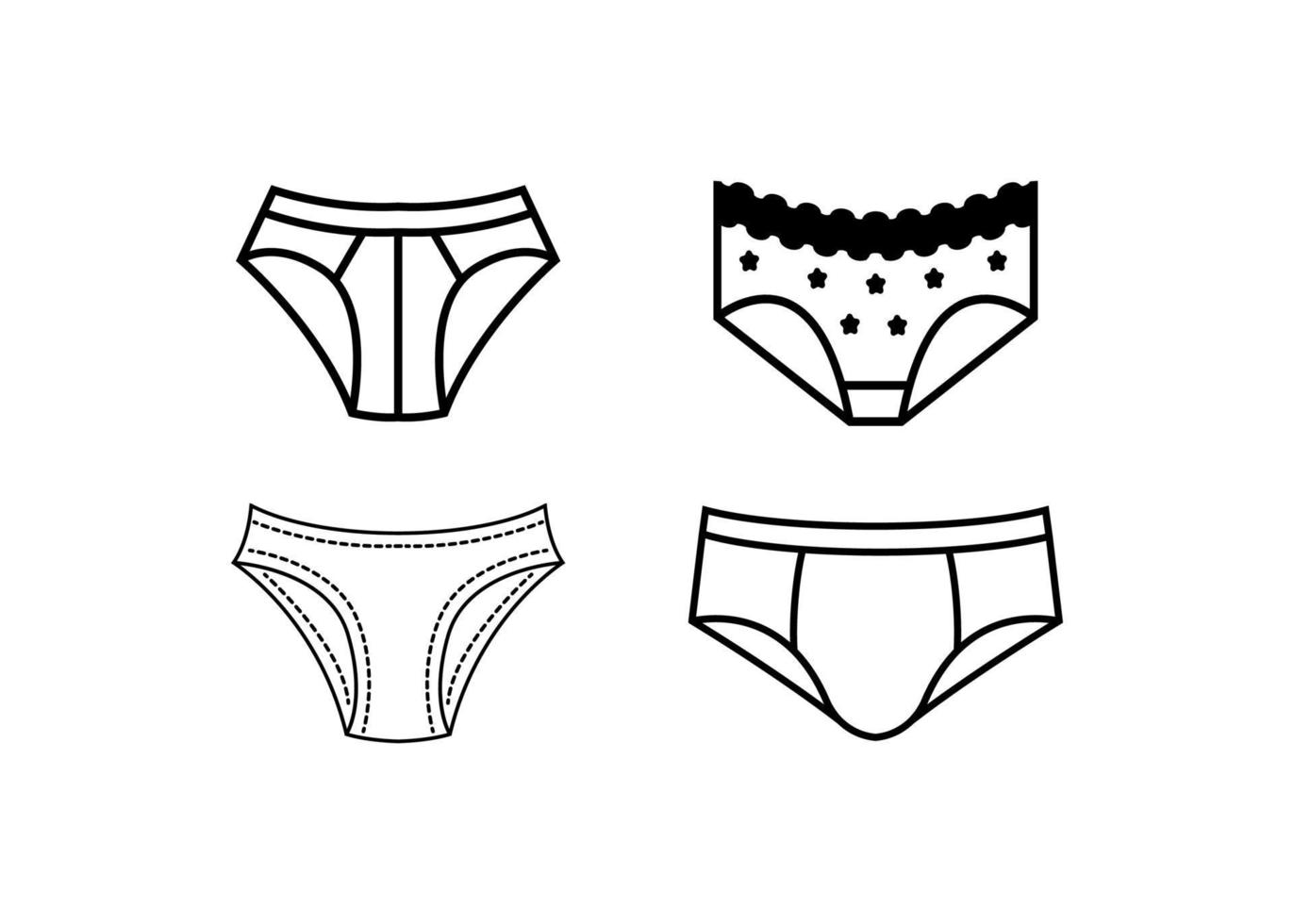 ilustração do vetor do modelo do conjunto de ícones da cueca