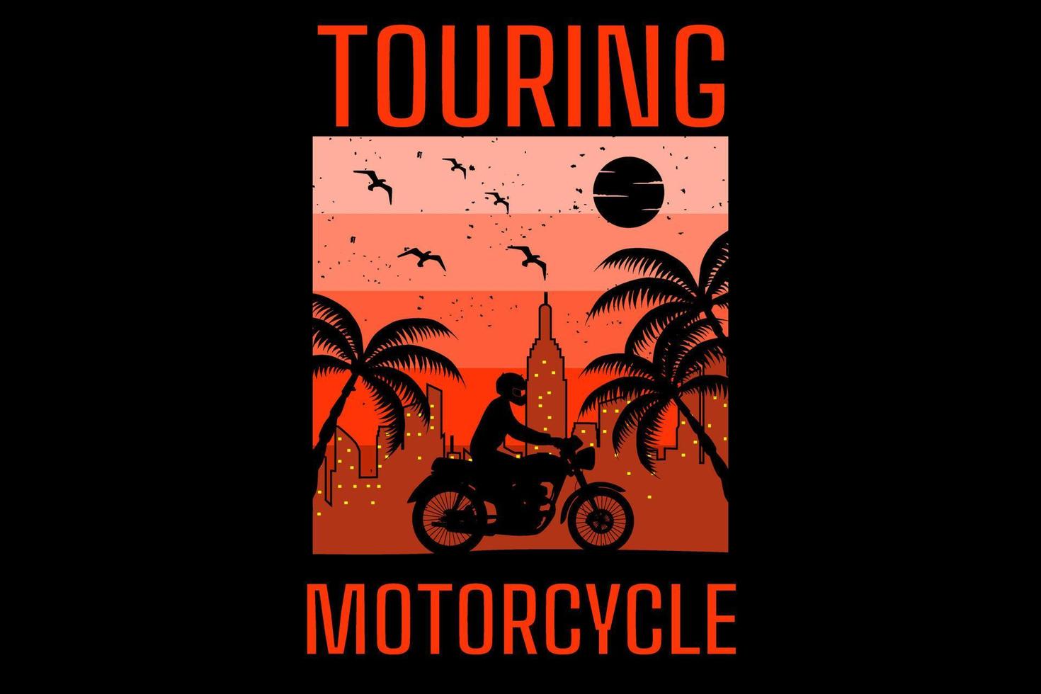 touring motocicleta design retro vintage vetor