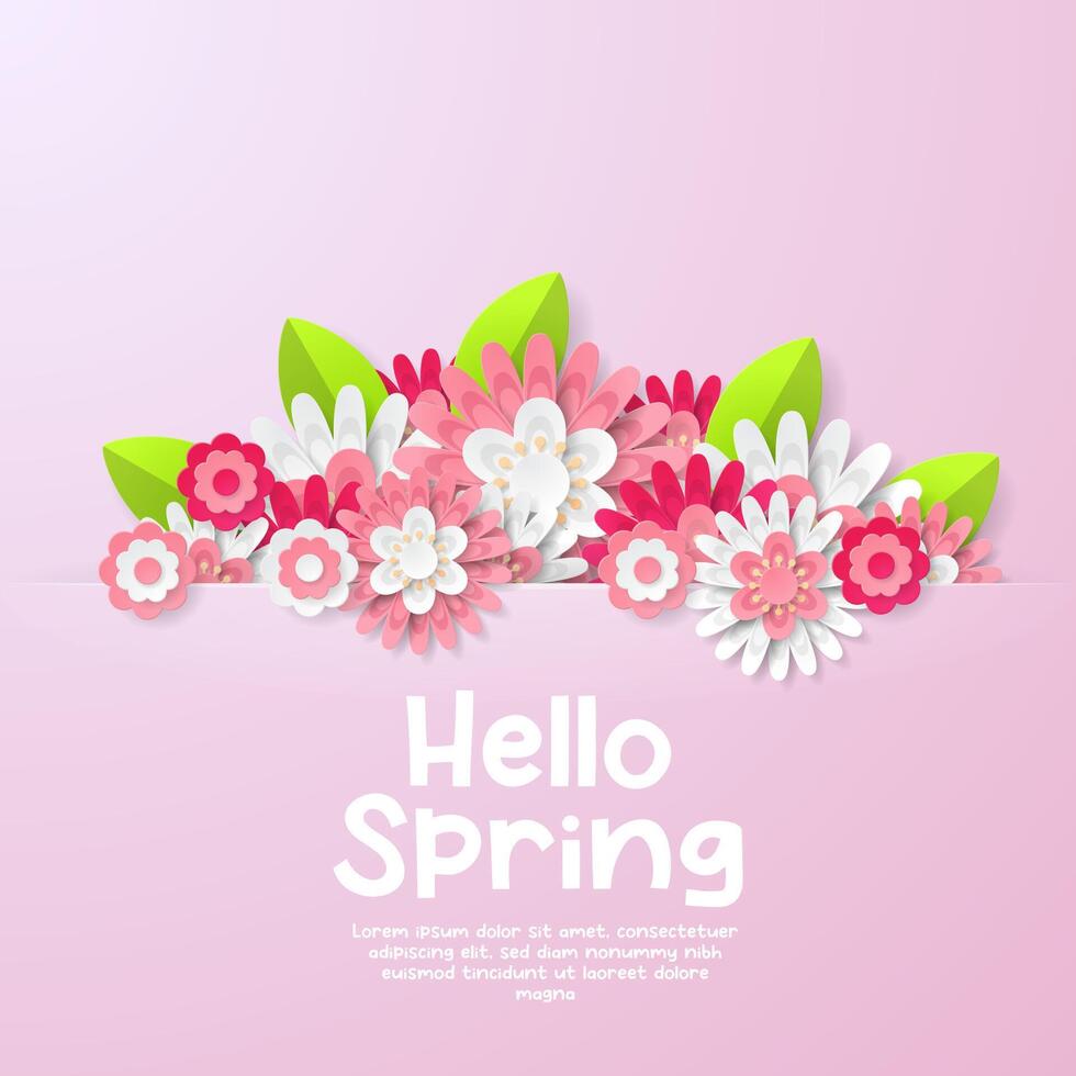 Primavera fundo modelo com lindo colorida flores vetor